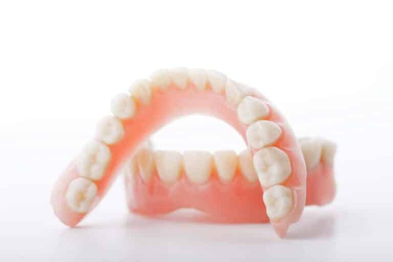 Dentures on White Background