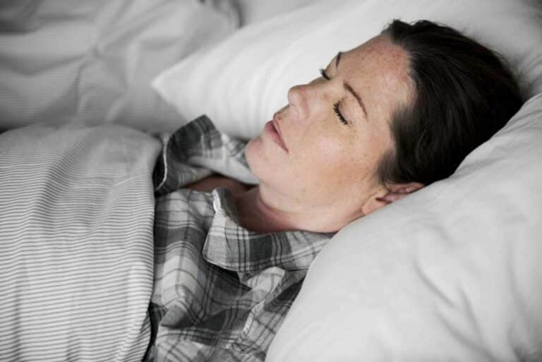 close-up of woman sleeping